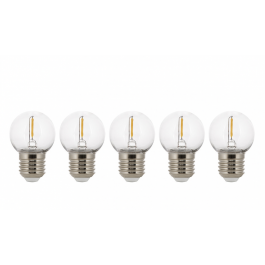 Bailey LED Filament Helder Kogel E27 2700K 1W 80lm IP44 Ecopack Per 5