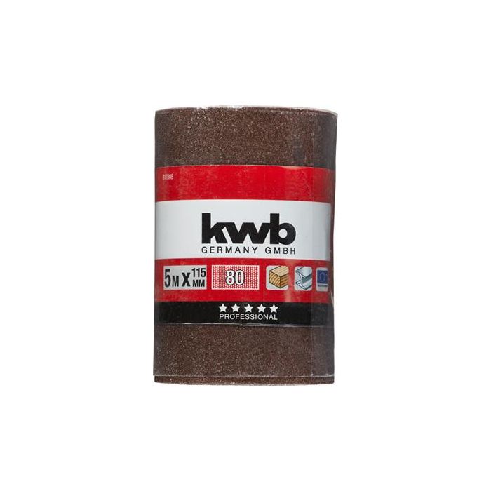 KWB Schuurpapier Op Rol Korund Schuurrol 115mm K80 5 Meter KWB817808