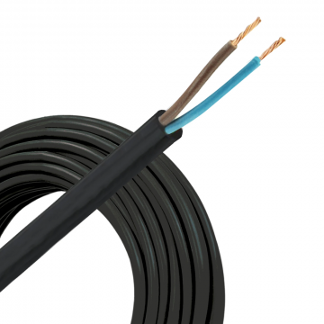 Helukabel VTMB (H05VV-F) kabel 2x1mm2 zwart per rol 100 meter