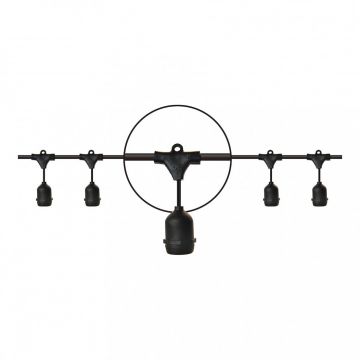 Bailey lichtsnoer 15 fittingen E27 hangend 2x1,5 mm2 15 meter IP44 - zwart (143417)