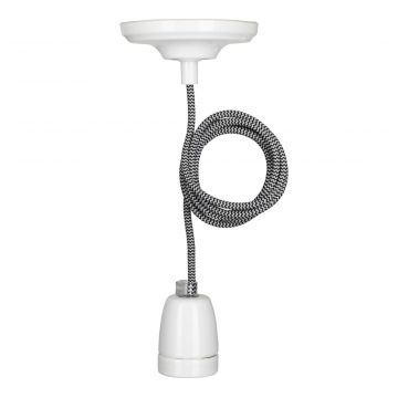 Bailey hanglamp York E27 met 1,5 meter textielsnoer - wit (141475)