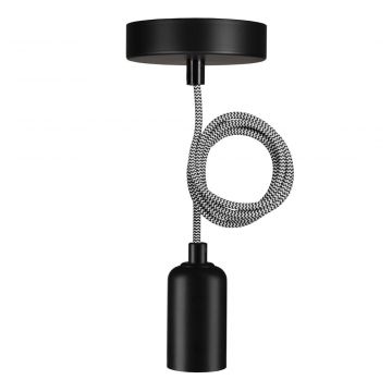 Bailey hanglamp Reno E27 met 1,5 meter textielsnoer - zwart (141478)