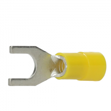 Cimco geïsoleerde vorkkabelschoen recht geel 0,1-0,4mm2 - gat M3 per 100 stuks (180118)