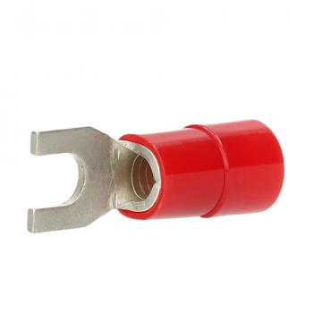 Cimco geïsoleerde vorkkabelschoen recht rood 0,5-1,0mm2 - gat M5 per 100 stuks (180126)