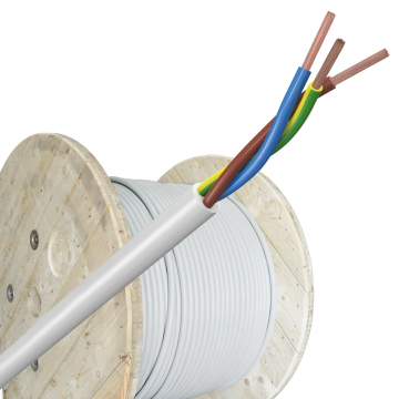Helukabel VTMB (H05VV-F) kabel 3x0.75mm2 wit per haspel 500 meter